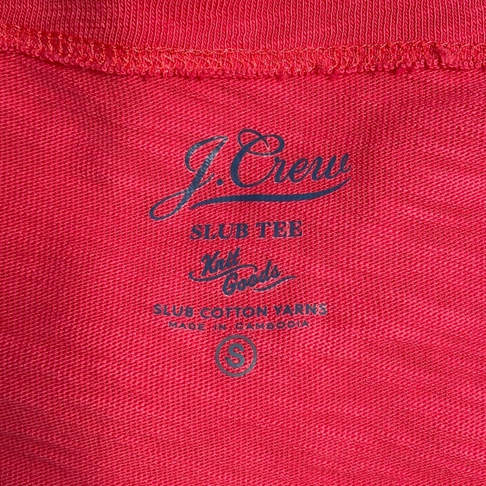 J. Crew Red Slub Long Sleeve Tee - Picture 7 of 8